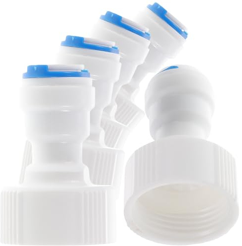 BRIGHTFUFU 5 Stück /4 Zoll 3/8 Zoll Adapter Steckverbinder aus Pp Gerader Rohrverbinder für Wassersysteme Schnellverbinder Geeignet für Wasserfiltersystem und Getränkeverteilung