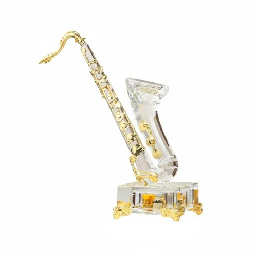 KESOTO Figurine Saxophone Décor Élégant Modèle, Accessoires Dorés, Saxophone Transparent