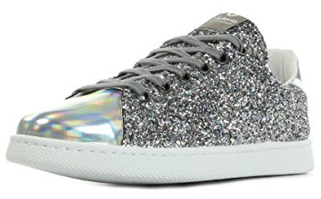 Victoria Herren Deportivo Basket Glitter Niedrige Sneaker, Plata Silber, 42 EU