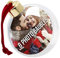 Shot2go, Confezione da 8 palline portafoto per albero di Natale, oro/rosso, adatte per contenere 2 foto da 65 mm