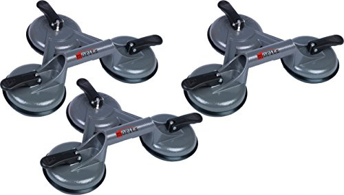 Moritz Aluminium Saugheber Glasheber Glassauger 120 kg 120 mm Vakuumheber mit 3 Saugnäpfen (3)