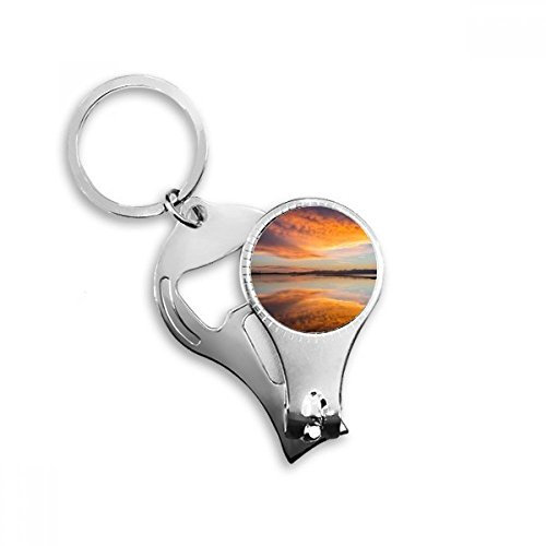 BeatChong La salida del sol del océano Cielo Nube clave Reflexión cadena de metal Clippers anillo de múltiples funciones del clavo abrebotellas llavero del coche mejor regalo del encanto