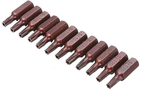 Juego de 12 puntas de destornillador Torx SENRISE de 25 mm T8 de 1/4 pulgadas de vástago hexagonal de seguridad cabeza magnética herramientas con agujero