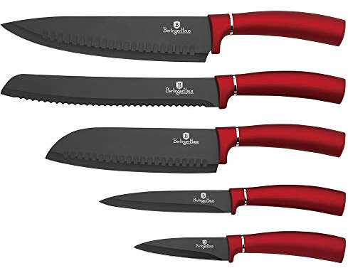 6-tlg Non-stick Messer-Set Messerset Berlinger Haus BURGUNDY Line BH-2528