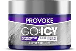 PROVOKE Go Icy Intensive Toning Hair Mask 300 ml Intensely Brightens Blonde, White and Grey Hair for An Extra Bright Icy Platinum Effect