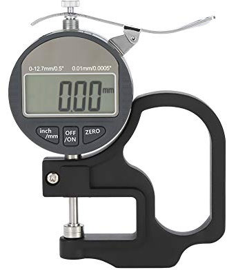 Dicken-Messwerkzeug, tragbar, digitales Dicken-Messgerät, elektronisches Mikrometer, Zoll-Elektronischer Prozentsatz, Dicken-Messgerät mit präziser LCD-Anzeige, Messbereich 0-12,7 mm, 0,01 mm