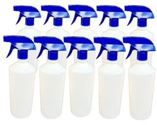 ECO-JIN 10 PULVERIZADORES COMPLETOS CON BOTELLA 1 LITRO (10 UNIDADES de botellas vacias) + BAYETA MICROFIBRA ***(El color de la pistola pulverizadora puede variar según stock)