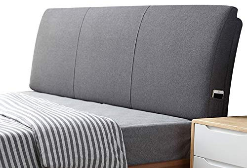 LXLIGHTS Bett Kopfteil Kissen, Leinen Gepolstert Rückenkissen, Waschbar Keilkissen Aufbewahrungstasche Hinzufügen Für Stützhals Und Lendenwirbelsäule (Color : Gray, Size : 180cm)
