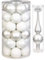 Inge Glas Weihnachtskugeln | 30 Kugeln & Spitze | Christbaumkugeln Baumspitze (Just White Spitze weiß)