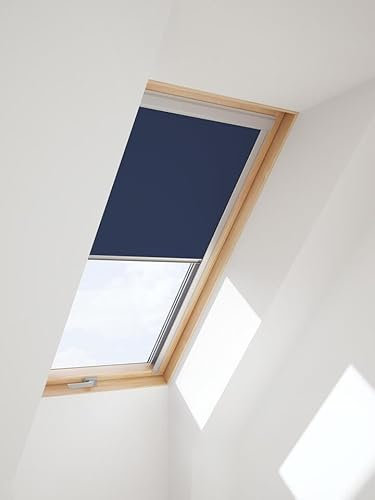 RoofLITE+ Verdunkelungsrollo für Dachfenster | Dunkelblau | VELUX MK08 und M08 | FAKRO, ARON, OptiLight 78/140 | DAKEA, Dakstra, M8A | Balio M8R