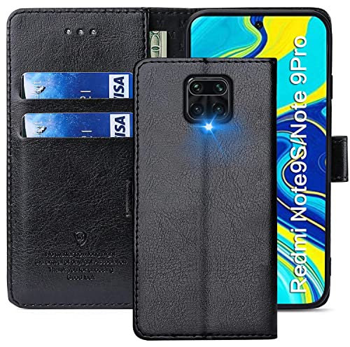 xinyunew Funda para Xiaomi Redmi Note 9s/9 Pro/9 Pro MAX con Tapa, Funda Movil Redmi Note 9 Pro/9 Pro MAX, Funda Libro Redmi Note 9s/9 Pro/9 Pro MAX Carcasa Magnético Funda para Redmi Note 9s,Negro