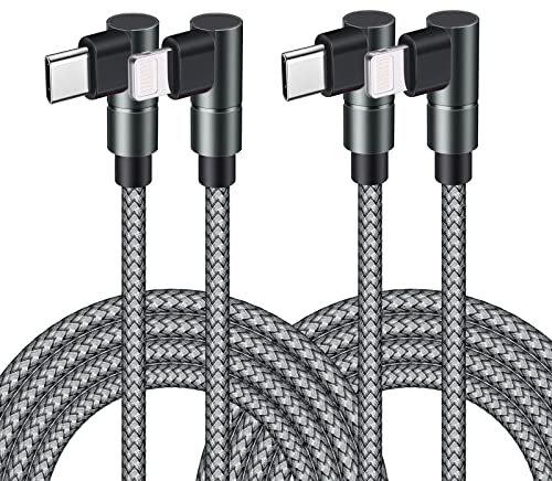 Wangmai USB C to Lightning Cable 10FT MFi Certified 90 Degree iPhone Fast Charger Nylon Braided Extra Long Charging Cord Compatible with iPhone 14/13/13 Pro Max/13 Mini/12/11/XS/XR/8/iPad 8th