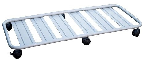 Tecnokit: Carrello portapiante, rettangolare,acciaio,sottovaso con ruote con freno (80x35, Alluminio)