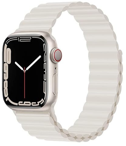 Magnet Band für Apple Watch Armband 41mm 45mm 40mm 44mm 42mm 46mm 38mm Herren/Damen, Silikon Sport Loop Strap für Apple Watch 8 Armbänder iWatch Series 10 9 8 7 6 5 4 3 SE Ultra 49mm-38/40/41/42 mm