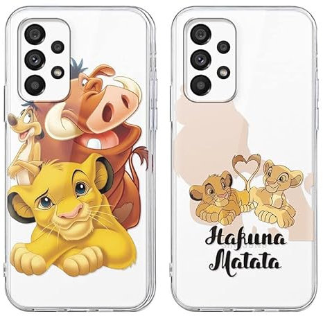 [2 Stück] Handyhülle für Samsung Galaxy A53 5G Hülle 6,5,Weich TPU Silikon Transparent Case Karikatur Niedlich Lion Motiv Muster Stoßfest Schutzhülle Kompatibel mit Samsung A53,02