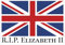 Aufkleber „RIP QUEEN ELIZABETH II UK-Flagge/Krone“ Schild Folie selbstklebend | Variante wählbar Made in Germany, Größe: UK Flagge | 12x17cm