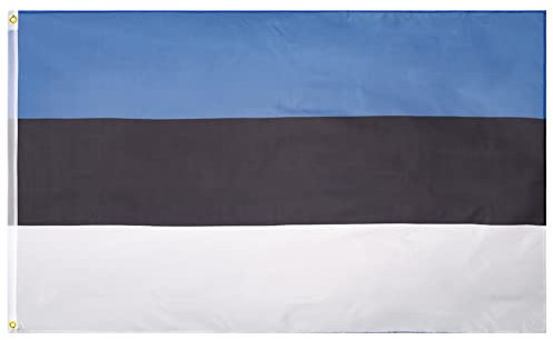 MUWO Flagge Nations Together 90 x 150 cm Nationalmanschaften, doppelseitige Gartenflagge, wetterfeste Fanflagge, Fußballflagge Polyester Länderfagge Deutschland mit Ösen (Estland)