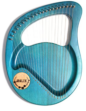 Duendhd Harfe, Griechische Violine, 21 Saitiges Mahagoni Instrument, Harfe mit Stimme SchlüSsel, für Musik Liebhaber für AnfäNger, Blau
