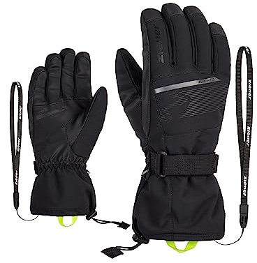 Ziener Herren Gentian Ski-Handschuhe/Wintersport | wasserdicht, Lange Stulpe, Black, 9.5