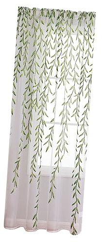 Artibetter Tende di garza di salice tende in voile che filtrano la luce tende trasparenti in voile Home decor tende per finestre tenda arredamento finestra pura tende domestiche domestico