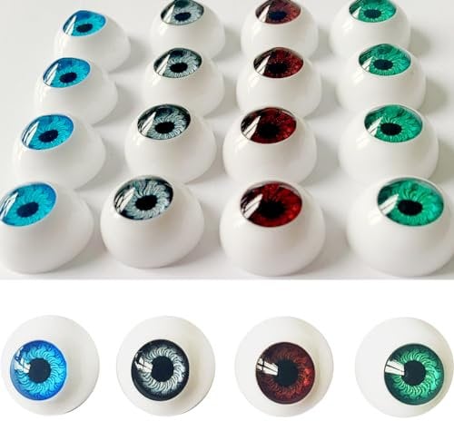 32PCS Halloween Eyeballs 22mm 3D Realistic Plastic Doll Eyeball Scary Fake Eyes for Halloween Trick or Treat Party Craft Horror Prop Decoration