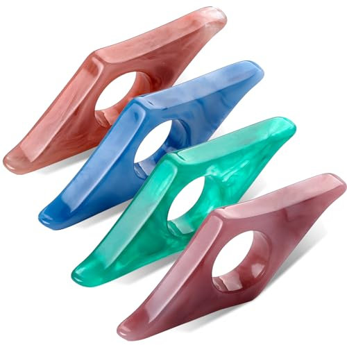 4 Stück Buchseitenhalter zum Lesen, Kunstharz-Daumenbuchhalter, Daumenbuchseitenhalter, Buchöffnerhalter, Daumenring, Buchzubehör für Buchliebhaber, Leser, Schüler, Lehrer, Geschenke (4 Farben)