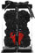 ZENZERO® - ORSO ROSA - ORSETTO ricoperto di ROSE in PE - Orsacchiotto in Confezione Regalo - Dimensioni 10 (26x17cm) - Pezzi: 1 - disponibili vari COLORI - Colore: (NERO CUORE ROSSO)