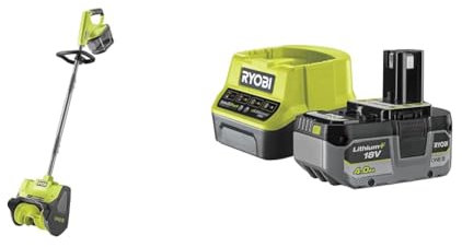 Bundle aus RYOBI 18 V ONE+ Akku-Schneebürste/Schneefräse RY18ST25A-0 + RYOBI 18 V Akku-Starter-Set RC18120-140XG (1x 4,0 Ah Lithium+ Akku, Schnellladegerät mit 2,0A Ladestrom)