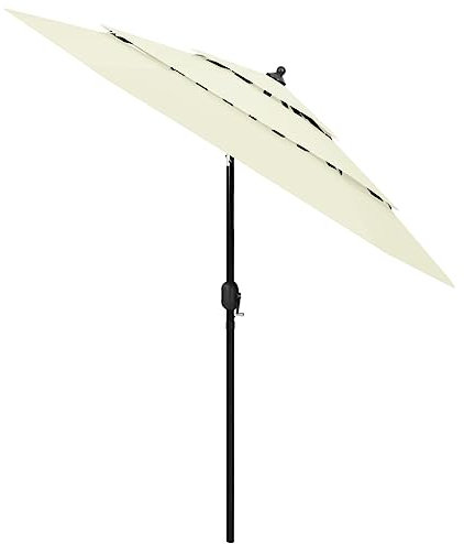 homozy Sonnenschirm, Terrasse, Balkon, Sonnenschirm, für den Außenbereich, Garten, Pool, Balkon, Außenschirm, 31386-zys-240314, Segeltuch, sand