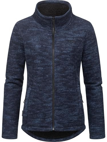 Ragwear Damen weiche Strickjacke Übergangsjacke mit Teddy-fleece und Stehkragen Liram Melange YOUMODO XS-6XL