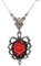 Collier gothique avec pendentif rose rouge camée dans les épines, Conforme à l'image