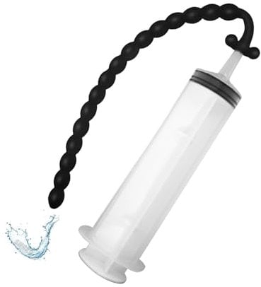 GeRRiT 30cm Extra Lang Analdusche mit Spritze Einlauf Anal Spülung Vaginaldusche Nozzle Intimdusche Klistierspritze Analreinigung Enema Irrigator Intimreinigung Harnröhren Dilatator