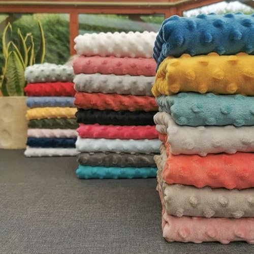 Tissu Minky Doudou Polaire 12 Coloris - Vendu au Mètre - Largeur 160cm - Qualité Supérieure (Rose Poudré)