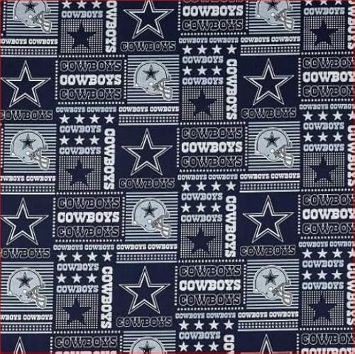 Dallas Cowboys Baumwollstoff – NFL-Team-Logo, Baumwollstoff pro Yard, Fat Quarter, halber Yard, 91 cm, 2 Yard Schnitte