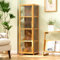 AnYaBinni Acryl Vitrine, 4 Lagen Sammlervitrine, Staubdichte Glasvitrine Stehend Standvitrine, Vitrine für Bambus Sammlerstücke für Bücher, Wein, Büro, Wohnzimmer, Küche (Transparent auf DREI Seiten)