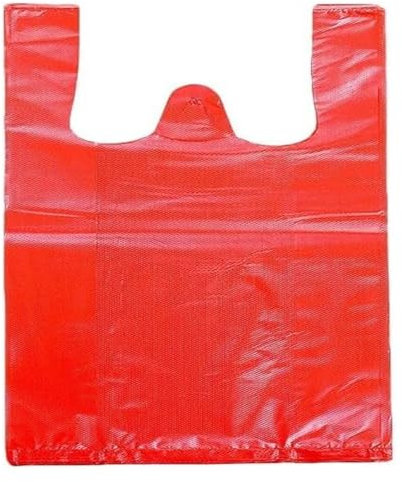 Sac à ordures 40/50 pièces sac en plastique rouge supermarché épaissir avec poignée sac de gilet stockage de cuisine propre poubelle Bag-50Pc(26 * 39cm)