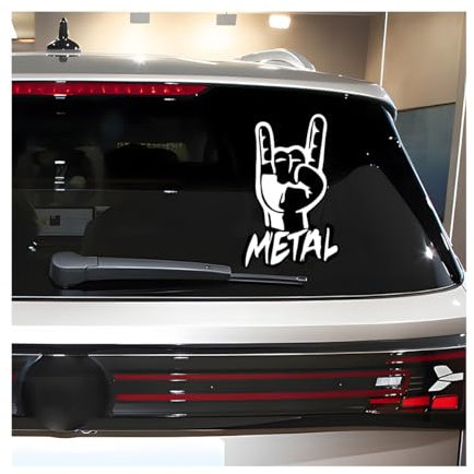 CGEAMDY Auto Hinten Reflektierende Aufkleber, Lustige Caravan Laptop Autoaufkleber, Rock Hand Auto Aufkleber, Metall Truck Rock On Aufkleber Aufklebers, Rock Hand Design Aufklebers Sticker Universal