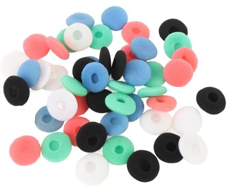 50Pcs Earbud Sponge Cover Blue Green for Earplugs Earphone, Mini White Ear Pad Replacement Pad Red Colored Tip for Mp3 Mp4 Ear Canal Phone, Earpads