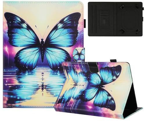 TEDTIKJT Coque pour Tablette Universel 7 Coque Housse PU Cuir Flip Support Protection Peint Motif étuis pour Universel 7 Coque,Le Papillon d'ombre