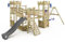 WICKEY Spielturm Ritterburg Smart Arch mit Schaukel & Anthraziter Rutsche, Outdoor Kinder Kletterturm mit Sandkasten, Leiter & Spiel-Zubehör für den Garten