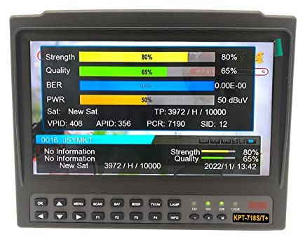 Medidor de Campo TDT, KPT-718ST DVB-S2 DVB-T2 DVB-C Buscador de satélite Medidor HD Satélite Receptor de TV Análisis de espectro Mejor Ws-6916 6906 6933 ,para configurar antena parabólica(KPT-718ST NO