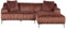 Corduroy Left Corner Sofa 3 Seater Jumbo Cord Brown Stenum