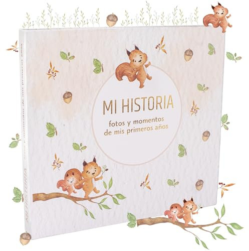 Olesea Álbum Fotos Bebé – Libro Bebé desde el Nacimiento hasta los 5 Años | +50 Páginas y Pegatinas | Regalos Bebés Recién Nacidos Originales | Álbum de Fotos para Pegar y Escribir |