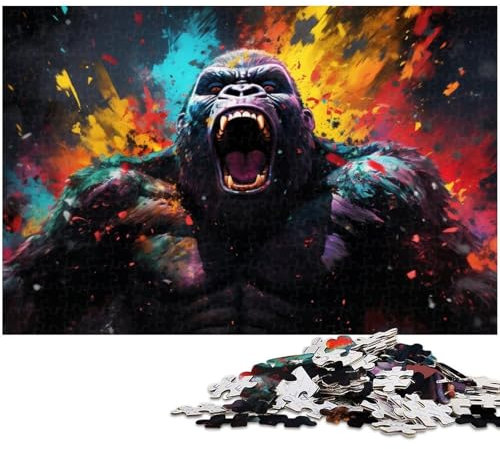 1000 Piece Jigsaw Puzzles for Adults Color Gorilla Jigsaw for Gifts Stress Reliever Difficult Challenge 1000 PCS(38x26cm)