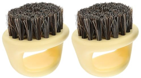 Angoily 2 Stück Bartbürsten für Männer mit Griff Handbürste Zur Reinigung Abgebrochener Haare Bartpflege Zubehör für Nacken Ohren und Gesicht Vielseitig für Zuhause und Friseursalon