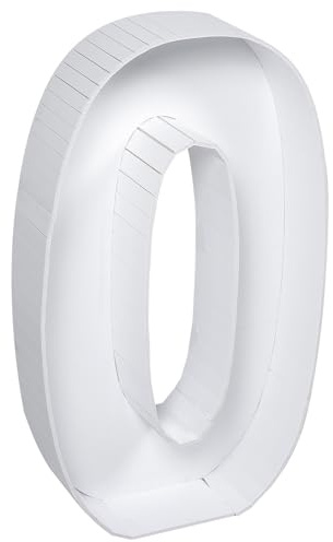 SUPVOX 0 Ballonrahmen aus Kartonplatte 73cm Hohe Zahlen Ballonbox Weiß Partydekoration für Babyparty Geburtstag und Hochzeit