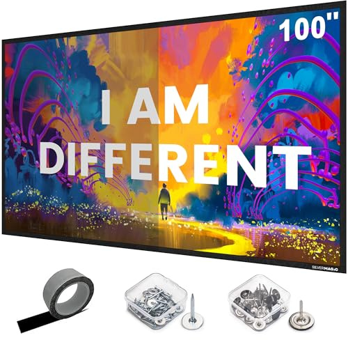 ALR Projector Screen Material for Standard Throw- for DIY Frame or Wall Mounted - High Contrast 70% ALR High Brightness 2.7X Gain - 100 inch 16:9 Gray Screen - by SilverMagic