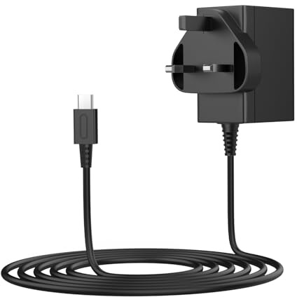 39W Charger for Switch/Switch OLED/Switch Lite, 2Hours 15V/3A Fast Charging AC Adapter 5FT Type-C Cable Power Supply for Switch/Lite/Dock and Switch Pro Controller - Support TV Mode (Black)