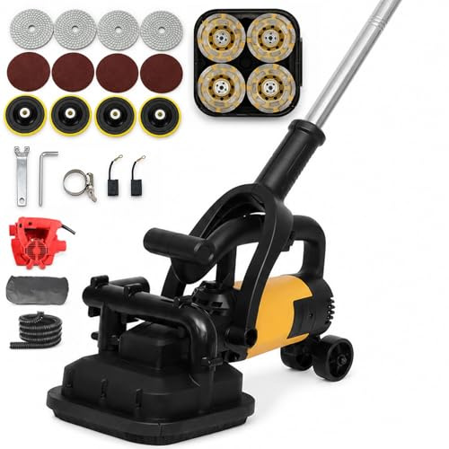 vnmudzeo 3800 W Betonbodenschleifmaschine, Inkl. 3 Schleifscheiben‑Typen, 4‑Kopf‑Diamant‑Betonschleifer zum Entzundern von Metall & Entfernen von Fliesenkleber Kit2