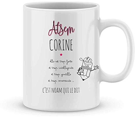 Mug ATSEM à personnaliser avec le prénom de votre enfant - Cadeau pour atsem personnalisé - cadeau atsem pour la fin d'année scolaire